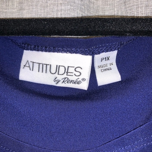 Attitudes Blue tunic 1x petite - Picture 2 of 6